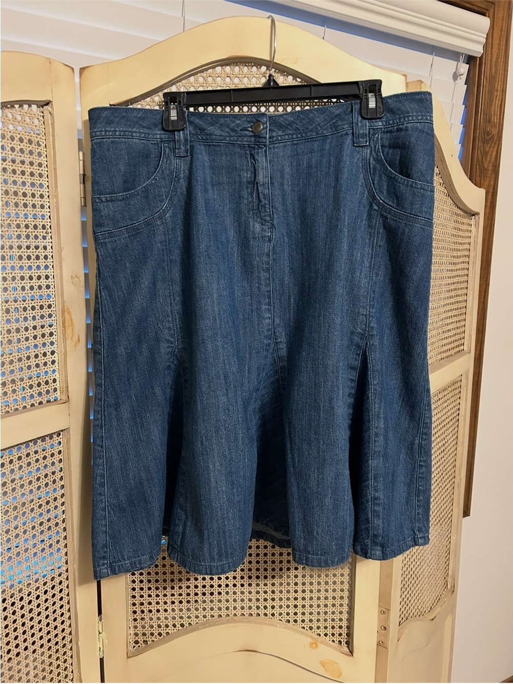 Christopher & Banks Dark Blue Denim A-Line Skirt